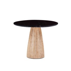 Palm Springs 48" Gathering Table with Black Marble and Whitewash Modern Base