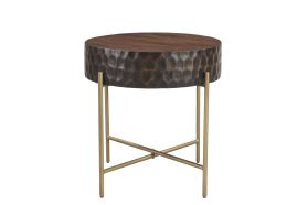 Santa Cruz 24" Round Side Table in Two Tone