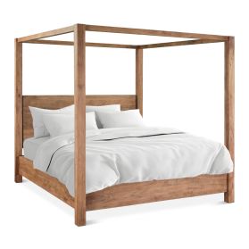 Sedona Canopy Queen Bed in Brushed Acacia