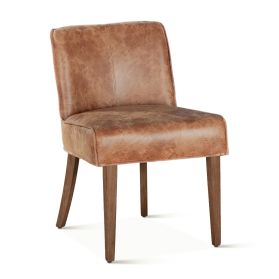 Buddy 20" Dining Chair in Tan Leather with Natural Legs