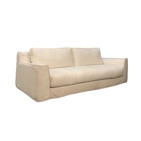 Gastby Palladium Sofa in White Linen Slipcover