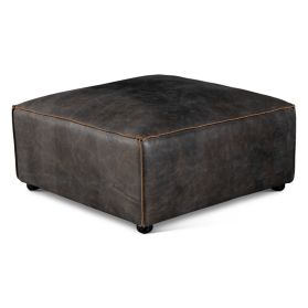 Portofino Loft Sectional Ottoman in Antique Ebony Leather