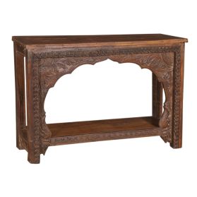 Arched Inside Frame Console Table In A Dark Wood